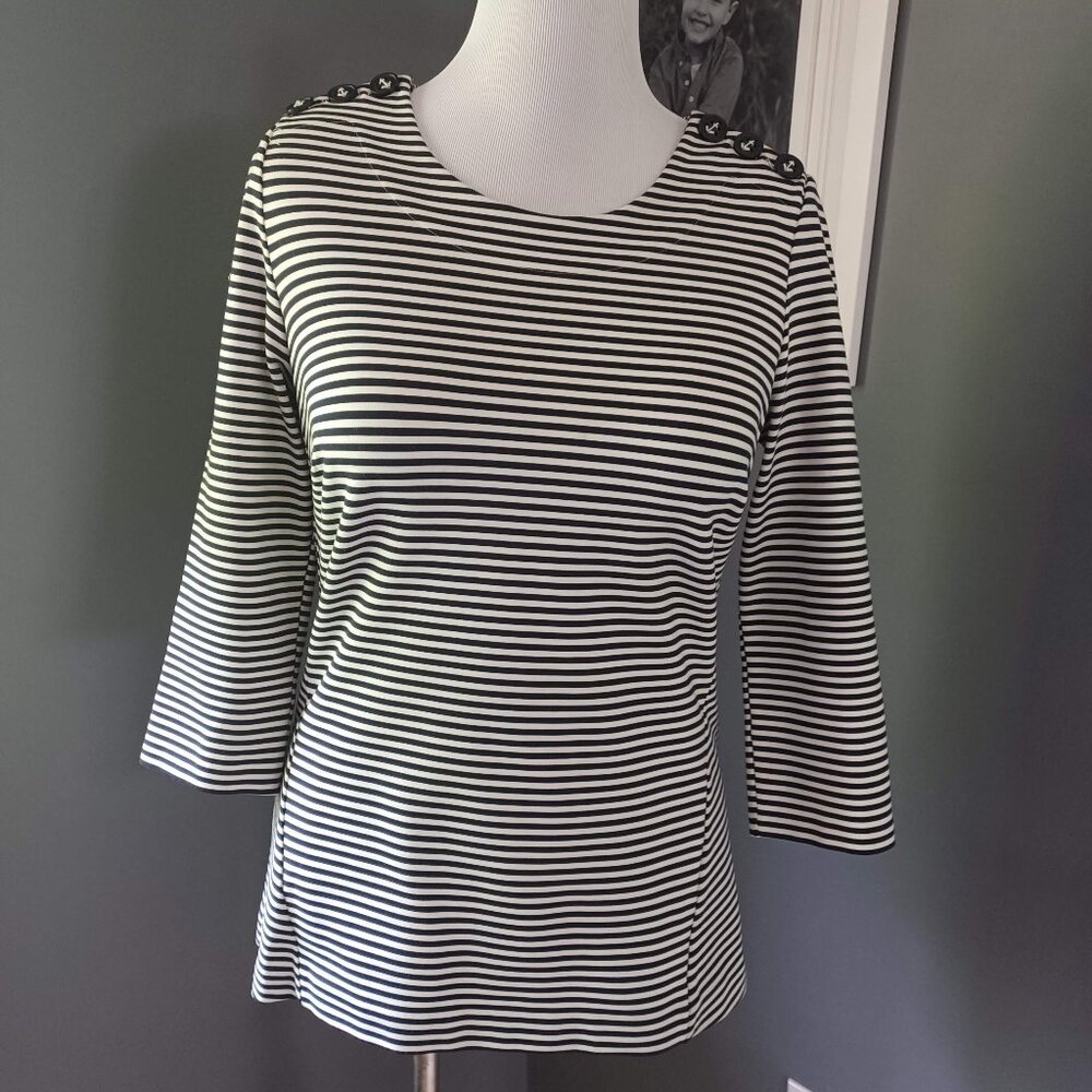Boden Stripe 3/4 sleeve top - size 10/12